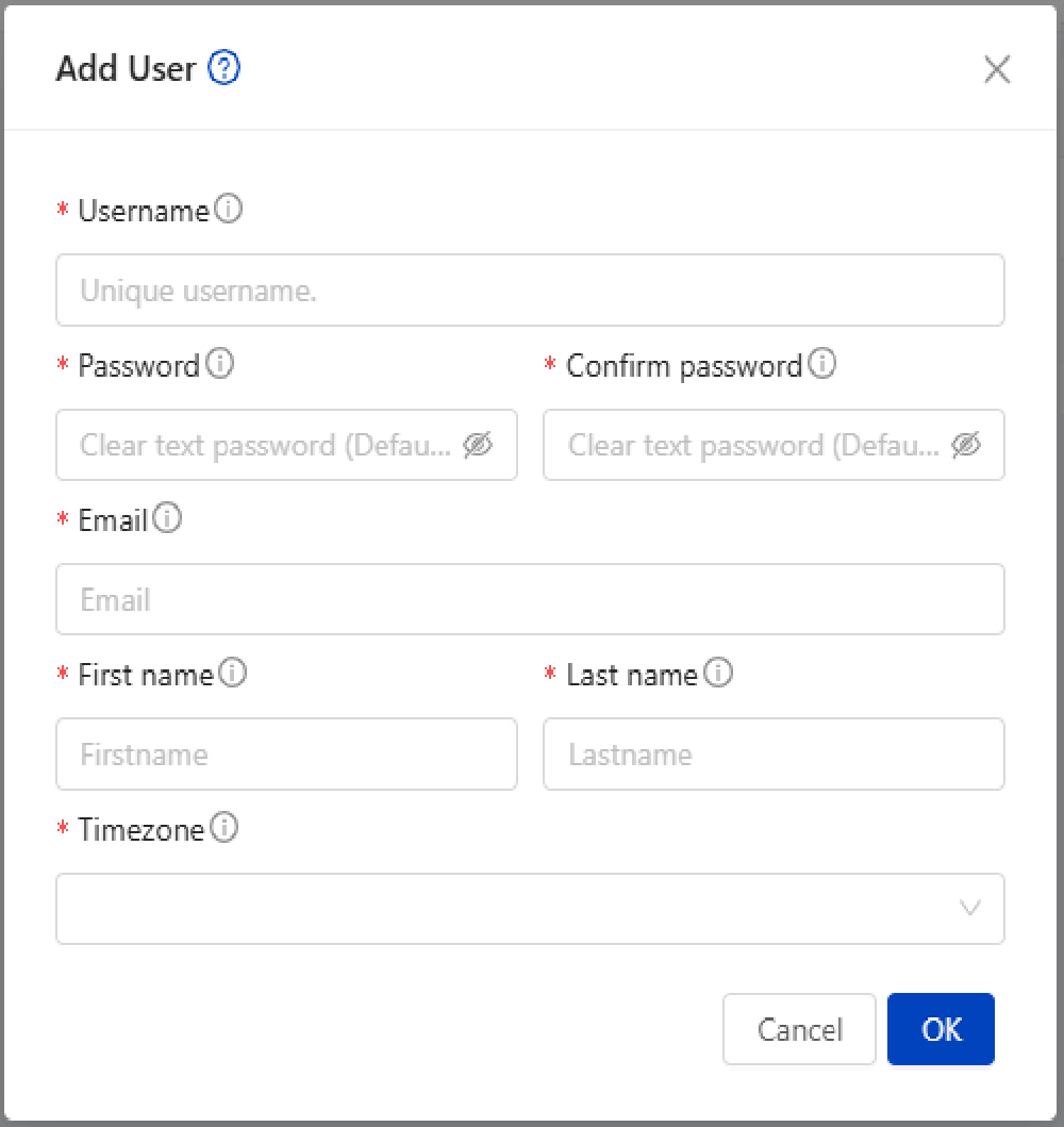 Add User dialog